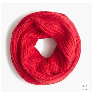 J. Crew Red ribbed infinity scarf